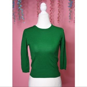 Green Cropped Sweater